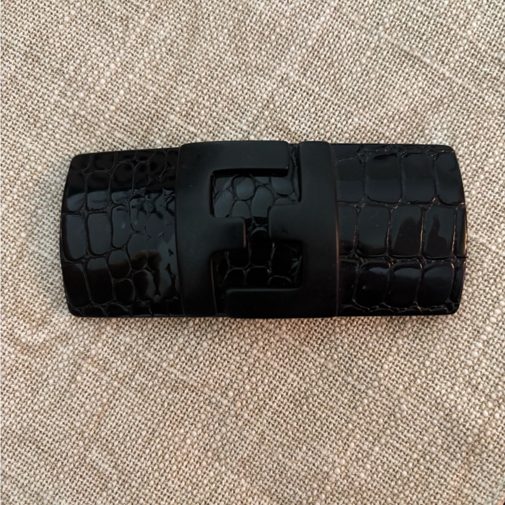 Fendi Vintage Hair Clip Barrette - Acrylic with Fendi FF Logo